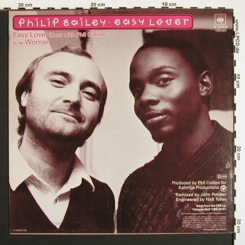 Bailey,Philip with Phil Collins: Easy Lover (dance rmx 6:18) +1, CBS (A 12.4915), NL, 1984 Typ: 12" Best.-Nr.: V7075 Preis: 5,00 Euro.