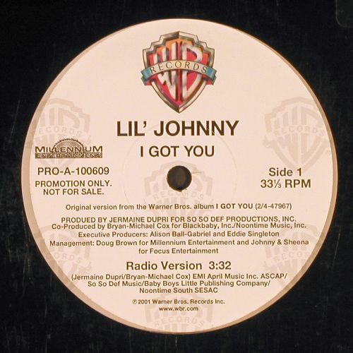 Lil'Johnny: I Got You*3(radio/instrum/A Cappel), WB(PRO-A-100609), US, Promo, 2001 - 12inch - V7610 - 5,00 Euro