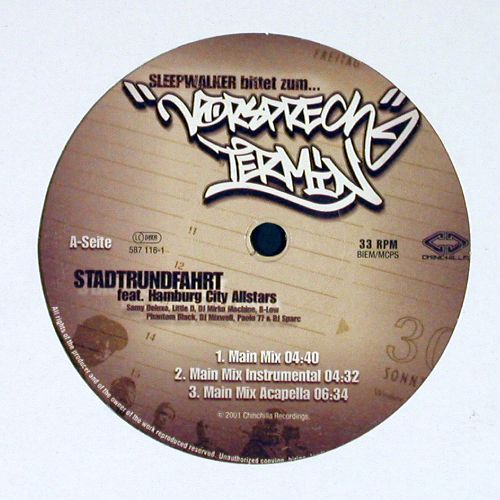 Sleepwalker f.Hamburg City Allstars: Stadtrundfahrt*7, Chinchilla Recordings (587 116-1), D, 2001 Typ: 12" Best.-Nr.: V7612 Preis: 9,00 Euro.