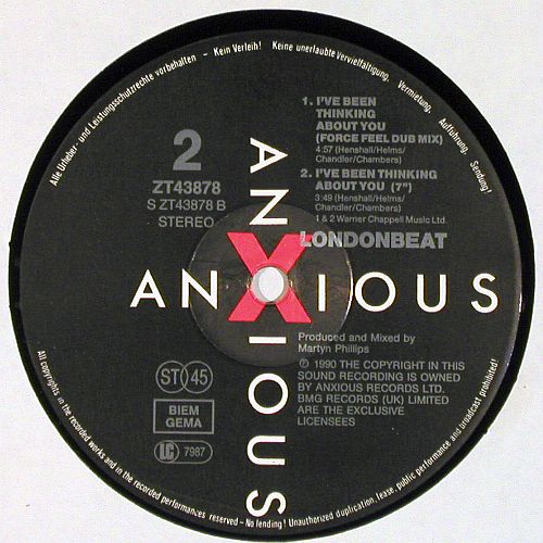 Londonbeat: I've Been Thinking About You*3, Anxious(ZT 43878), D, 1990 - 12inch - V7754 - 6,00 Euro