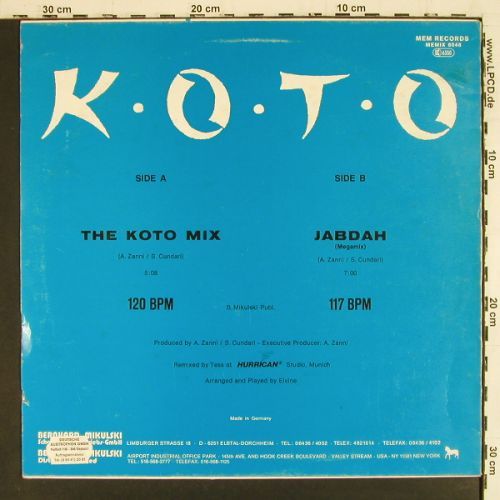 Koto: The Koto Mix /Jabdah Megamix,m-/vg+, MEM(MEMIX 8048), D, 1987 - 12inch - V7831 - 5,00 Euro
