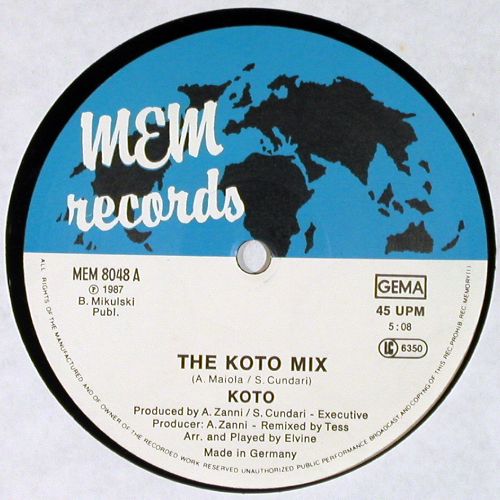 Koto: The Koto Mix /Jabdah Megamix,m-/vg+, MEM(MEMIX 8048), D, 1987 - 12inch - V7831 - 5,00 Euro