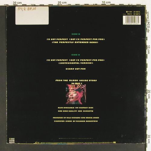 Jones,Grace: I'm Not Perfect*2+1, 12" remix,stoc, Manhattan(20 1507 6), NL, 1986 - 12inch - V7835 - 6,00 Euro