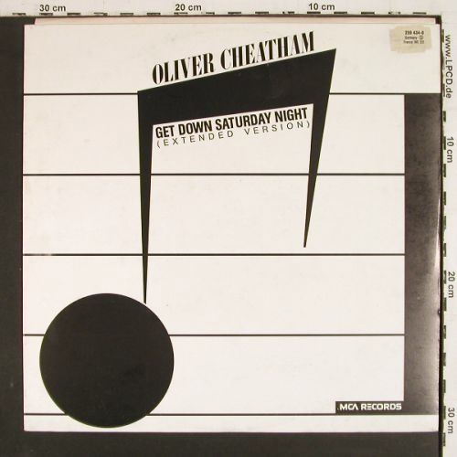 Cheatham,Oliver: Get Down Saturday Night(ext.)+1, MCA (259 434-0), D, m-&sol;vg+, 1983 Typ: 12" Best.-Nr.: V7889 Preis: 5,00 Euro.