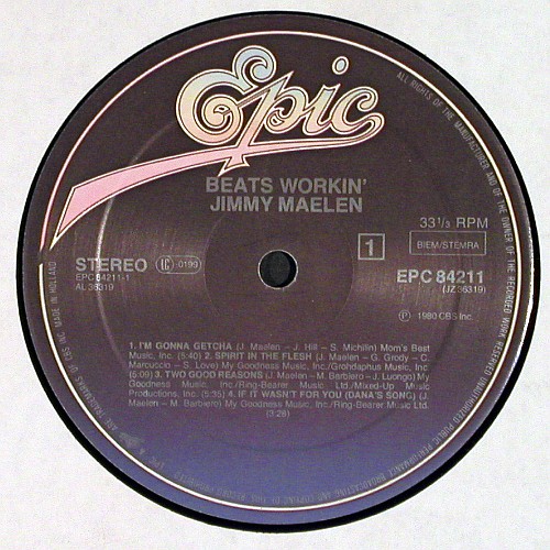 Maelen,Jimmy: Beats Workin', Muster Stamp o.Cover, CBS (84211), NL, 1980 Typ: LP Best.-Nr.: V8116 Preis: 12,50 Euro.