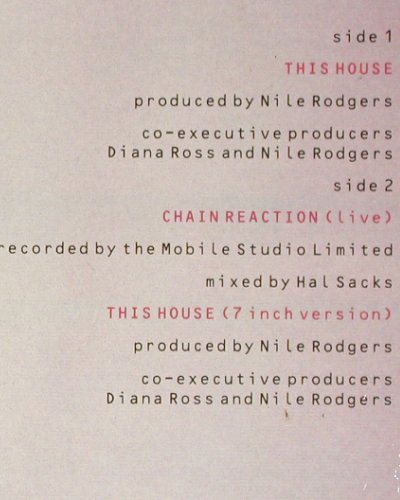 Ross,Diana: This House*2, Chain Reaction (live), EMI(20 3606 6), D, 1989 - 12inch - X9161 - 2,00 Euro