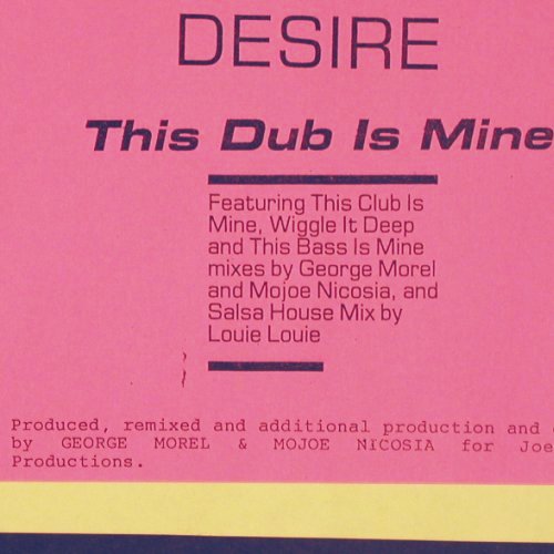 Desire: This Dub Is Mine *4(wh.Muster Promo, BMG (103 DM614 306), D, 1991 Typ: 12" Best.-Nr.: Y272 Preis: 4,00 Euro.