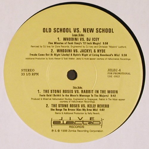 V.A.Old School vs.New School: Whodini, DJ Icey / StoneRoses..4Tr., Jive Electro(JELEC-4), US, Promo, 1998 - 12inch - Y377 - 4,00 Euro