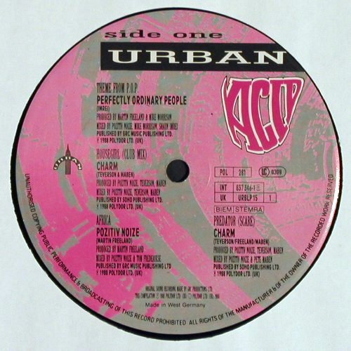 V.A.Urban Acid: Perectly Ordinary People...Charm, Polydor (837 346-1), D, 1988 Typ: LP Best.-Nr.: Y4021 Preis: 7,50 Euro.