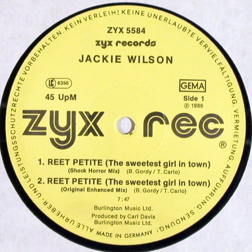 Wilson,Jackie: Reet Petit*2+2, ZYX (5584), D, 1986 Typ: 12" Best.-Nr.: Y5372 Preis: 3,00 Euro.