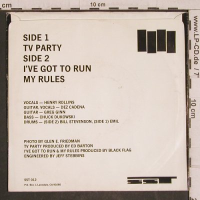 Black Flag: TV Party, 3Tr. Ri, SST (SST  012), US, 1985 Typ: 7" Best.-Nr.: T5814 Preis: 15,00 Euro