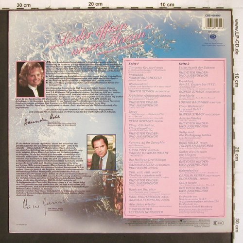 V.A.Lieder öffnen unsere Herzen: Die Schallpl. zur Advendsgala, CBS (CBS 460180 1), NL, 1987 Typ: LP Best.-Nr.: V1141 Preis: 5,00 Euro.