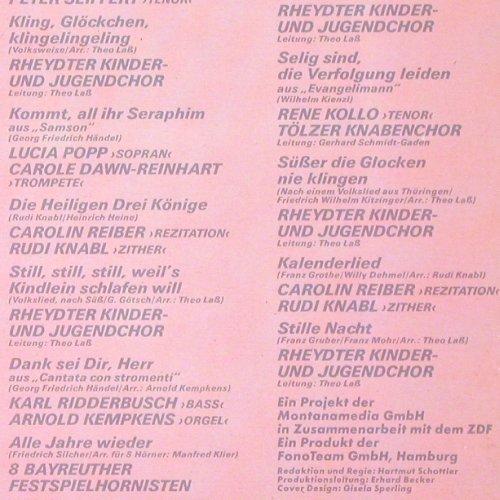 V.A.Lieder öffnen unsere Herzen: Die Schallpl. zur Advendsgala, CBS (CBS 460180 1), NL, 1987 Typ: LP Best.-Nr.: V1141 Preis: 5,00 Euro.