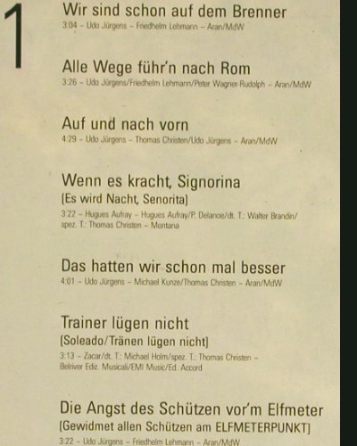 Jürgens,Udo & Nationalmannschaft: Sempre Roma, Ariola (210 434), D, 1990 Typ: LP Best.-Nr.: V2392 Preis: 6,00 Euro