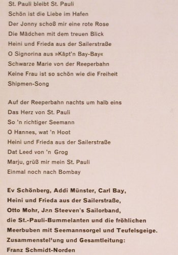 V.A.Auf der Reeperbahn nachts um ½1: Ev Schönberg.. Franz Schmidt-Norden, Bertelsmann (33066), D, m-/vg+, 1962 Typ: 10" Best.-Nr.: V2448 Preis: 6,00 Euro