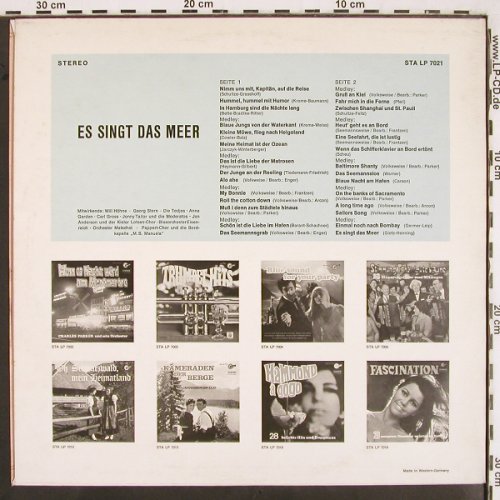 V.A.Es singt das Meer: 28 Seemannslieder und Shanties, Starlet (STA LP 7021), D Typ: LP Best.-Nr.: V2453 Preis: 6,00 Euro