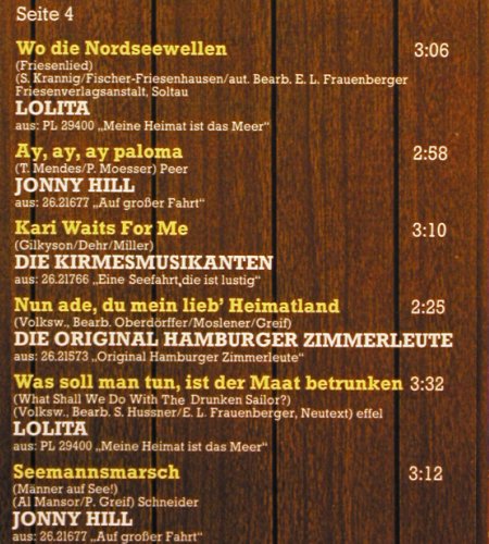 V.A.Lustige Musikanten a. hoher See: Lotita präs...Jonny Hill, Foc, RCA Extra (CL 29402), D, 1977 Typ: 2LP Best.-Nr.: V2480 Preis: 7,50 Euro