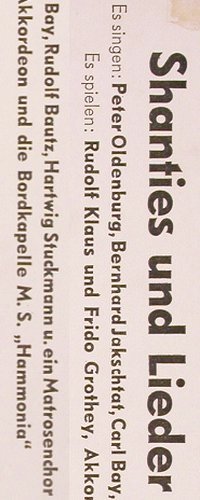 V.A.Shanties und Lieder von der: Waterkant, P.Oldenburg...Jakschtat, Europa (E 157), D, 15Tr. Typ: LP Best.-Nr.: V2485 Preis: 5,00 Euro