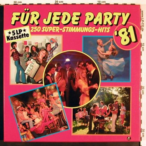 V.A.Für Jede Party'81: 250 Super-Stimmungs-Hits, Box, Columbia (198-46 215/219), D, 1980 Typ: 5LP Best.-Nr.: V2487 Preis: 9,00 Euro