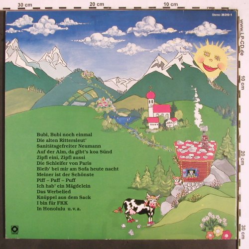 V.A.Auf der Alm, da gib's koa Sünd: frisch frech frivol, Foc, Sonocord (36 310-1), D, 1988 Typ: 2LP Best.-Nr.: V2501 Preis: 5,00 Euro