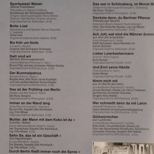 V.A.Berliner Luft: Edith Hancke, Knef, Dietrich, Foc, Sonocord (27 094-2), D Typ: 2LP Best.-Nr.: V2502 Preis: 6,00 Euro