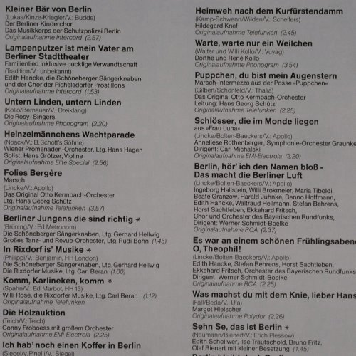 V.A.Berliner Luft: Edith Hancke, Knef, Dietrich, Foc, Sonocord (27 094-2), D Typ: 2LP Best.-Nr.: V2502 Preis: 6,00 Euro