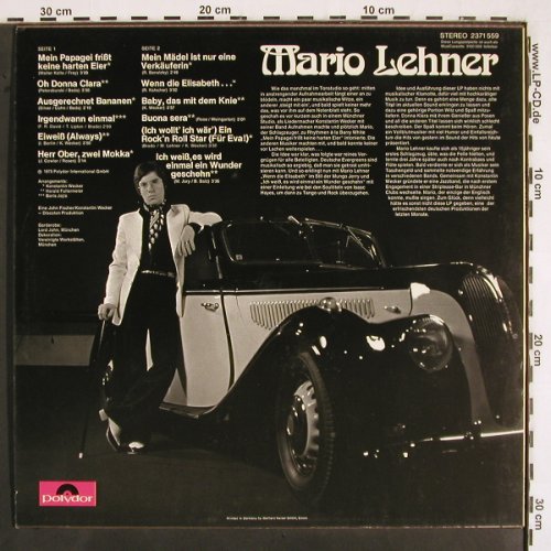 Lehner,Mario: Same, Polydor (2371 559), D, 1975 Typ: LP Best.-Nr.: V2569 Preis: 5,00 Euro