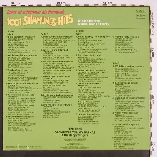 Parkas,Tommy-Orch. & Happy Singers: 1001 Stimmungs-Hits,Durst i.schlimm, S*R (42 912 6), D, 1985 Typ: 2LP Best.-Nr.: V2609 Preis: 4,00 Euro