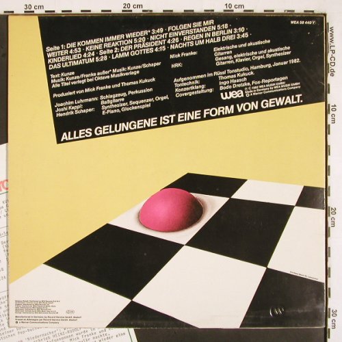 Kunze,Heinz Rudolf: Eine Form von Gewalt,Autogram,Facts, WEA (58 440), D, 1982 Typ: LP Best.-Nr.: V2625 Preis: 9,00 Euro