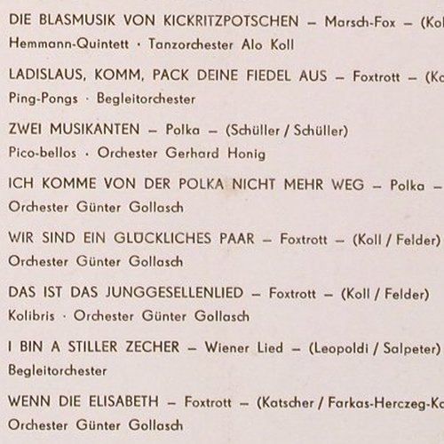V.A.Zu Gast bei Lutz Jahoda: Kolibris.., Orch.Günter Gollasch, Amiga, Mono (8 50 013), DDR, 1963 Typ: LP Best.-Nr.: V2640 Preis: 9,00 Euro