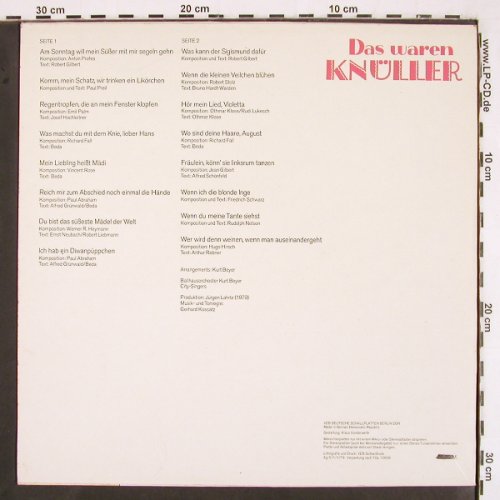 Beyer Ballhausorch.,Kurt: Das waren Knüller, Amiga (8 55 659), DDR, 1979 Typ: LP Best.-Nr.: V2641 Preis: 6,00 Euro