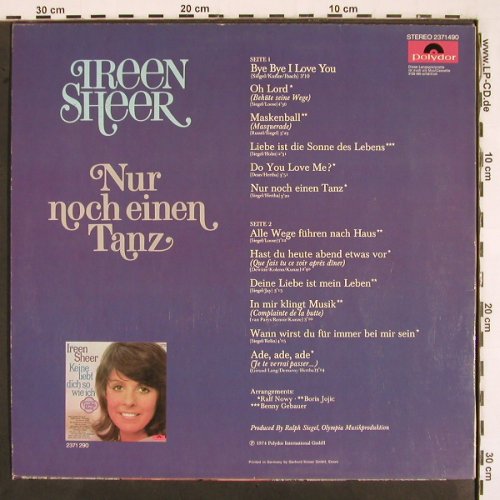 Sheer,Ireen: Nur noch einen Tanz, Polydor (2371 490), D, 1974 Typ: LP Best.-Nr.: V2670 Preis: 7,50 Euro