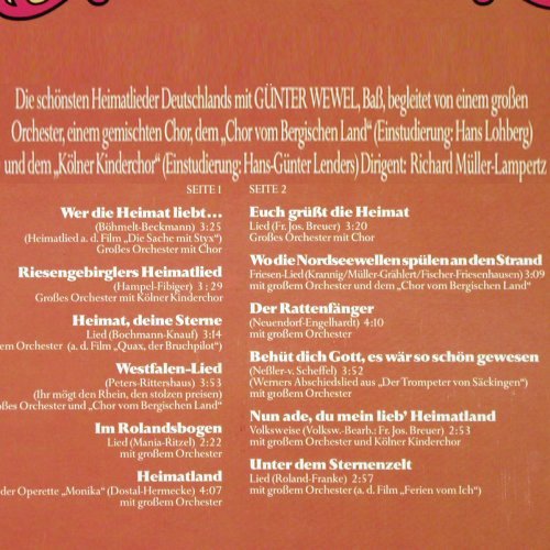 Wewel,Günter: Wer die Heimat liebt, Telefunken (6.23781 AS), D, 1979 Typ: LP Best.-Nr.: V2705 Preis: 5,00 Euro