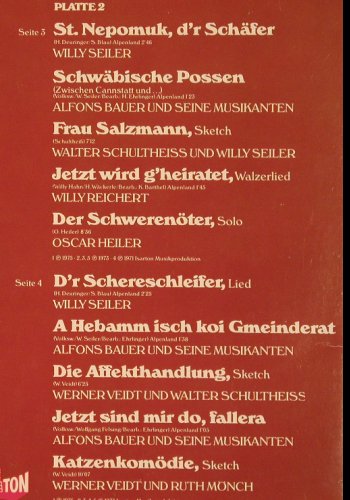 Reichert,Willy  u.d.sieben Schwaben: Lieder u.Geschichten a.d.Schwabenl., Polydor (2664 170), D Typ: 2LP Best.-Nr.: V2706 Preis: 6,00 Euro