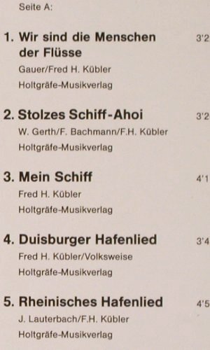Franky, Günther und Fred: Lieder der Binnenschiffahrt, EmsTon (E 620.205), D Typ: LP Best.-Nr.: V2713 Preis: 6,00 Euro