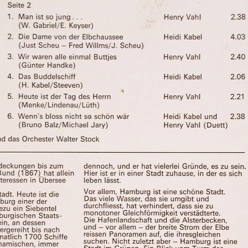 Kabel,Heidi & Henry Vahl: Mein Herz Ist In Hamburg zu Hause, Elite (92 946), CH, Club Typ: LP Best.-Nr.: V2758 Preis: 7,50 Euro
