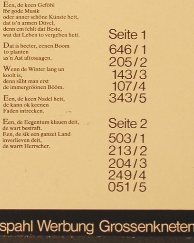Kistner,Heinrich: Nadenklichet-Autor,Sprecher,Pianist, Kistner (1982-03), D Typ: LP Best.-Nr.: V2795 Preis: 9,00 Euro