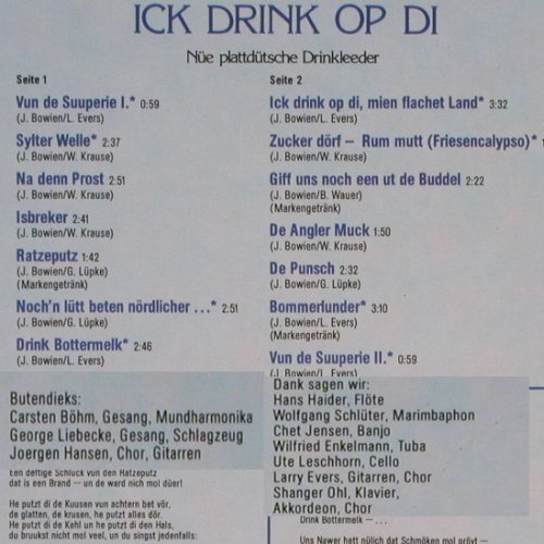 Butendieks: Ick Drink Op Di, Brook (0060.418), D, 1981 Typ: LP Best.-Nr.: V2856 Preis: 7,50 Euro