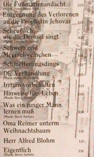 Scheibner,Hans: Scheußlich wie d.Drossel singt..Foc, Philips (6305 262), D, 1975 Typ: LP Best.-Nr.: V2868 Preis: 7,50 Euro