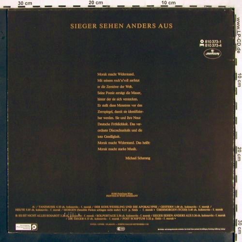 Morak: Sieger sehen anders aus, Polydor (810 373-1), A, 1984 Typ: LP Best.-Nr.: V2877 Preis: 6,00 Euro