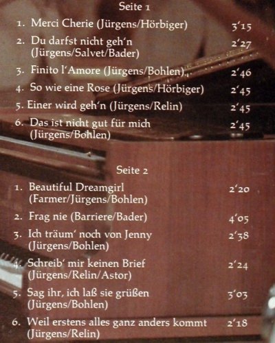 Jürgens,Udo: Seine größten Erfolge, Blick gerade, Bellaphon (BWS 397), D Typ: LP Best.-Nr.: V2891 Preis: 6,00 Euro