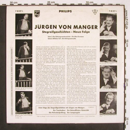 von Manger,Jürgen: Stegreifgeschichten-Neue Folgen, Philips (P 48 027 L), D, vg+/vg+, 1963 Typ: LP Best.-Nr.: V2896 Preis: 6,00 Euro
