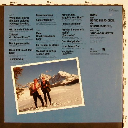 Heino: Lieder der Berge 2, EMI, Club Edition (32 766 8), D, wol, 1981 Typ: LP Best.-Nr.: V2922 Preis: 5,00 Euro