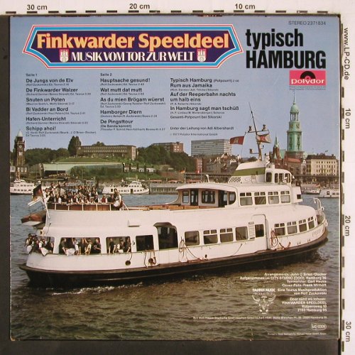 Finkwarder Speeldeel: Typisch Hamburg, Polydor (2371 834), D, 1977 Typ: LP Best.-Nr.: V2933 Preis: 7,50 Euro