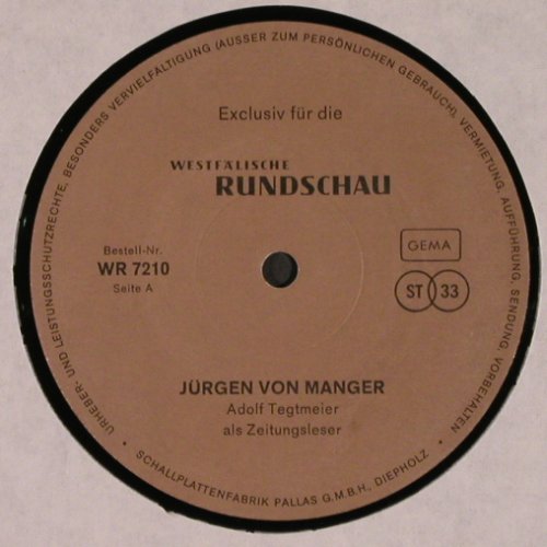 Von Manger,Jürgen: Die Schlossführung/Exclusiv WR, Westfälische Rundschau (WR 7210/AB), D,VG-/m- Typ: LP Best.-Nr.: V2943 Preis: 5,00 Euro