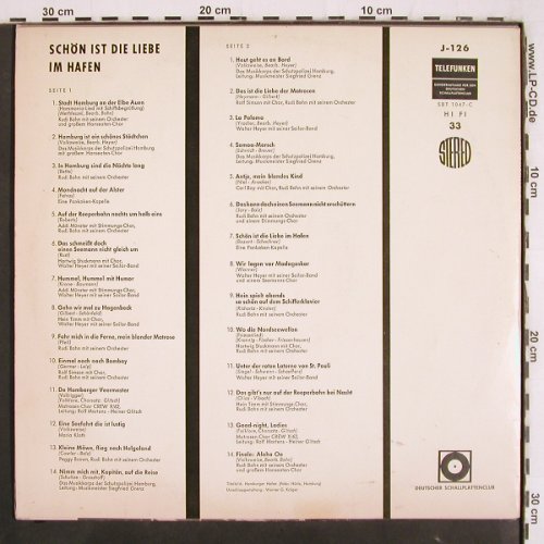 V.A.Schön ist die Liebe im Hafen: 28 Seemannslieder und Shanties, Telefunken (J-126), D,m-/vg+ Typ: LP Best.-Nr.: V3684 Preis: 7,50 Euro