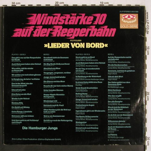 V.A.Windstärke 10 a.d.Reeperbahn: HamburgerJungs..u.a.Jayne Mansfield, Karussell (2652 068), D, Foc, 1973 Typ: 2LP Best.-Nr.: V3687 Preis: 7,50 Euro