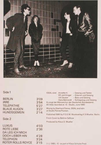 Ideal: Same, (45 rpm), IC (KS 80.004), D, 1980 Typ: LP Best.-Nr.: V3840 Preis: 14,00 Euro
