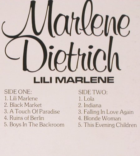 Dietrich,Marlene: Lili Marleen, hist rec., in english, Nostalgia (22005), D, m-/m-, 1984 Typ: LP Best.-Nr.: V3844 Preis: 6,00 Euro
