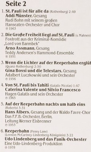 V.A.Windjammer für Hamburg: Werner Müller... Lindenberg, 12 Tr., Teldec / Lotto-Toto (16.25037), D, 1985 Typ: LP Best.-Nr.: V4959 Preis: 7,50 Euro